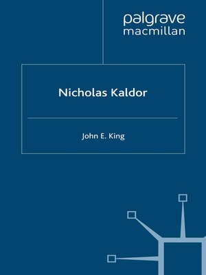 cover image of Nicholas Kaldor